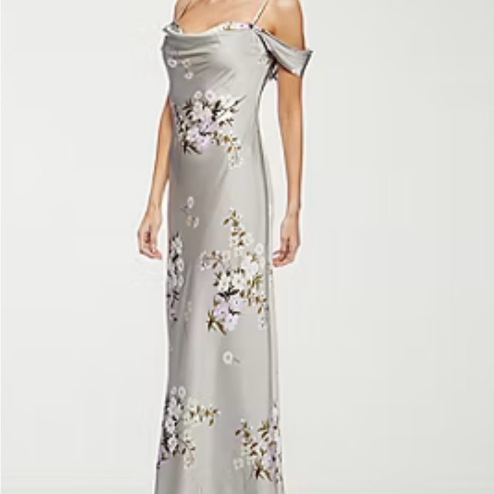 Elegant Floral Gray Dress
